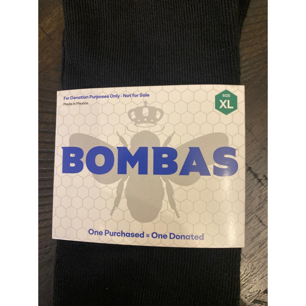 Bombas Mens Crew Socks 3 Pairs Black Grey Striped Honeycomb Arch Support XL NEW - Picture 3 of 4